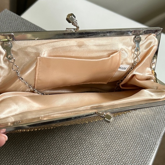 Gold Sequin Evening Bag – Easily Holds iPhone 14 EUC - Picture 2 of 2